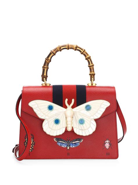 red gucci side bag|red gucci bag with butterfly.